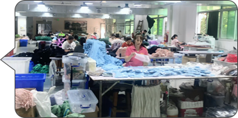 Sportswear packaging inspection area inside custom sportswear manufacturer workshop