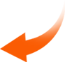 Orange curved process arrow icon for OEM sportswear manufacturer workflow navigation