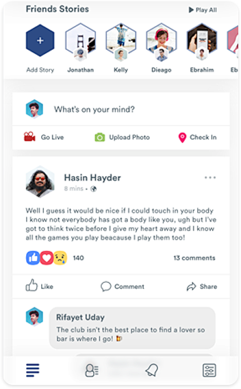 Social media mobile interface screenshot used in sportswear manufacturer content review