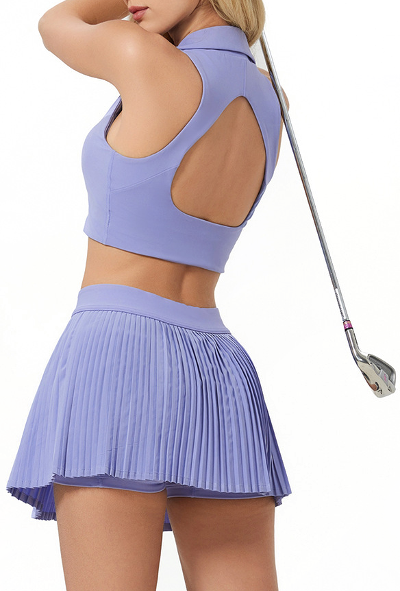 Golf activewear set with cutout back for private label sportswear production