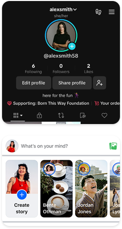Social media profile interface reviewed for private label sportswear production communication