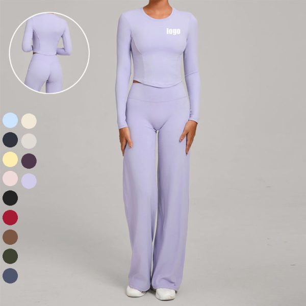 Long sleeve yoga set sample for private label sportswear production