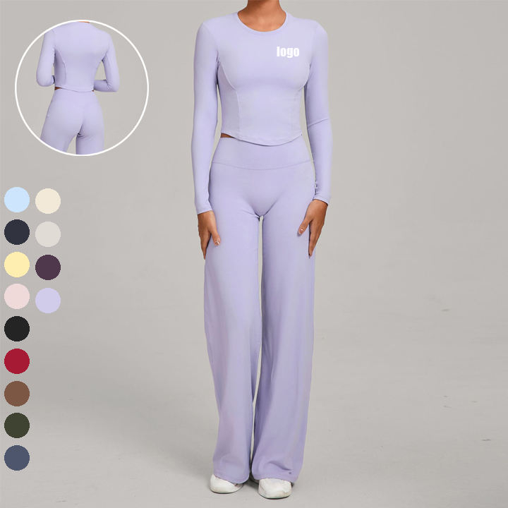 Long sleeve yoga set sample for private label sportswear production