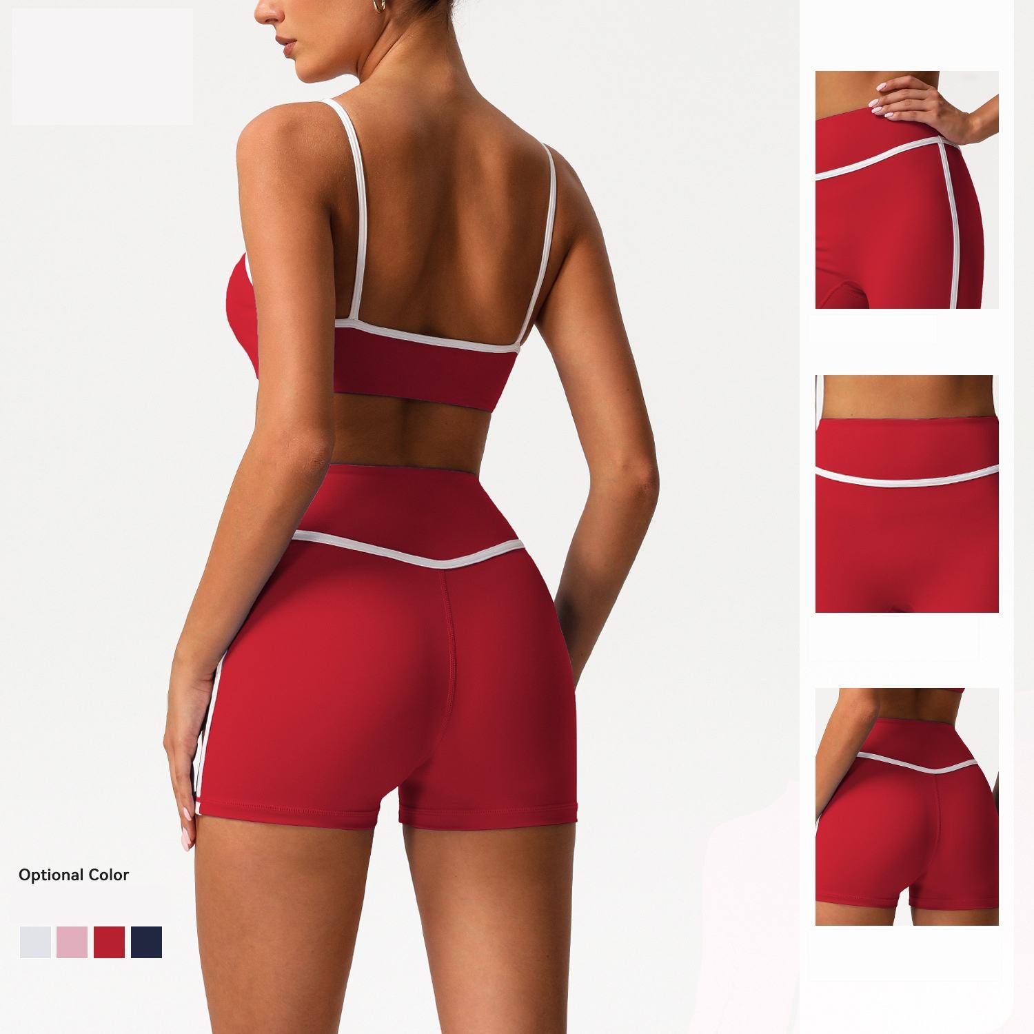 activewear sample development, custom activewear prototype, sportswear sample process, activewear sampling timeline, B2B activewear sample Two-piece workout set with contrast piping for custom gym wear manufacturer review