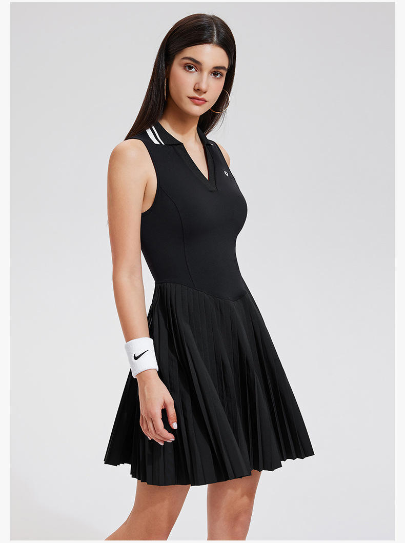 Sleeveless tennis dress sample for custom sportswear manufacturer production review