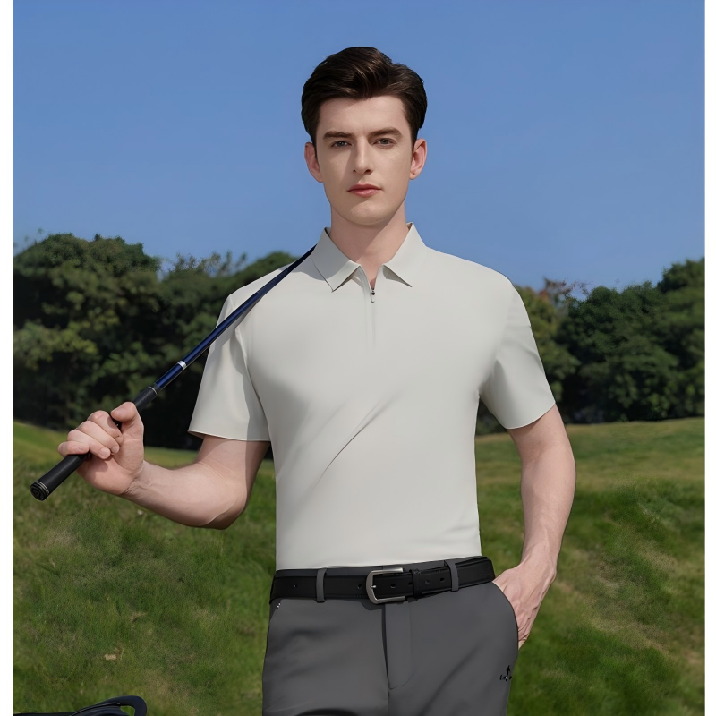 Men's short sleeve golf polo sample for custom sportswear manufacturer review