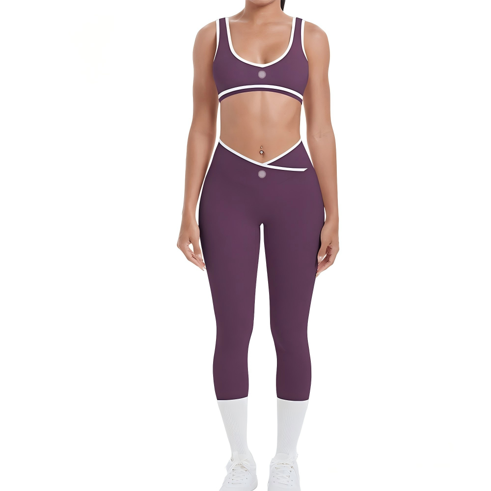 Two-piece gym yoga set sample for private label sportswear production