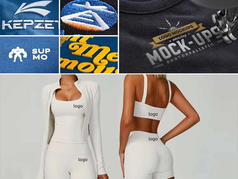 Sportswear logo placement samples for private label sportswear production review