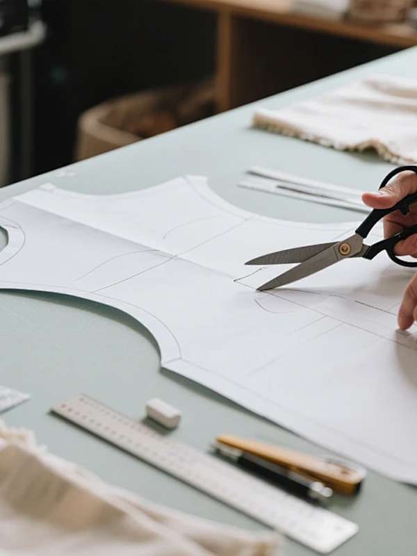 Paper pattern cutting for custom sportswear manufacturer sample development