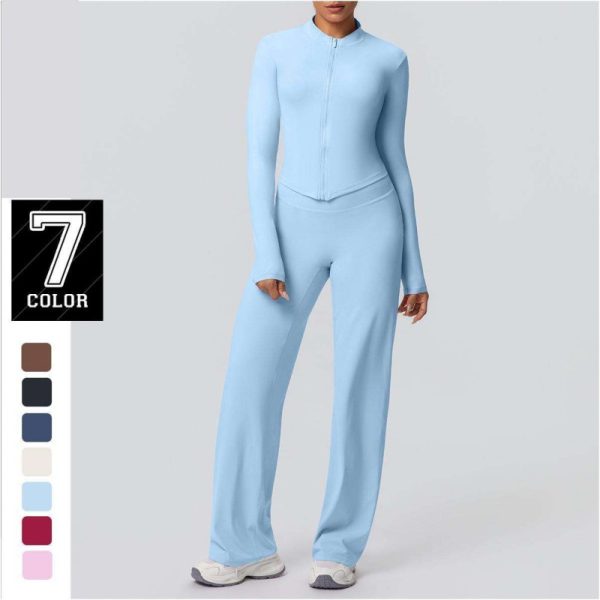 Custom OEM 2026 New Solid Color Simple Beautiful Super Elasticity Long Sleeves Running Yoga Activewear Sets