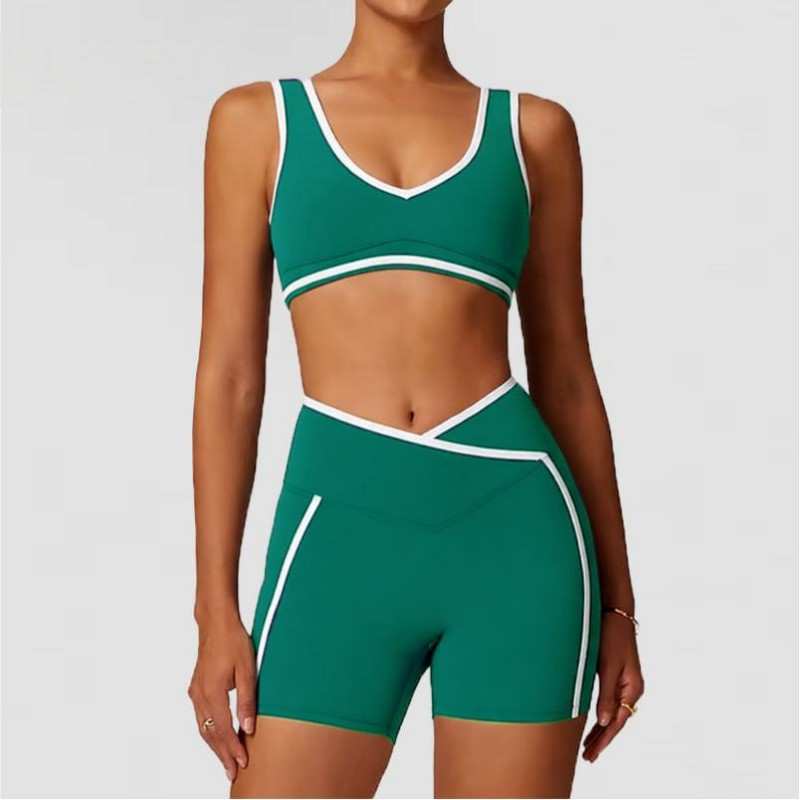 womens activewear sets,custom sports bra and leggings,color blocking activewear,striped gym wear,OEM yoga clothing manufacturer,private label fitness apparel custom womens activewear sets
