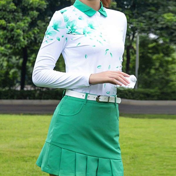 Custom OEM Embroidered Logo Womens Girls Golf Polo Shirts Skirts Activewear Sets