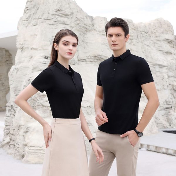 Custom OEM Logo Polycarbonate Fiber Golf Polo Shirts Sportswear