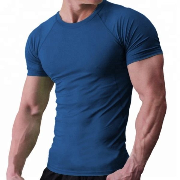 Custom OEM Mens Compression Cotton Spandex Gym Running Sports T Shirts Sportswear