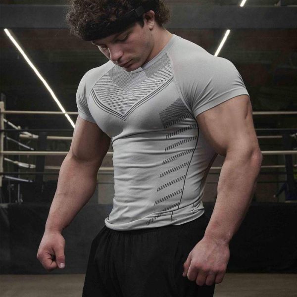 Custom OEM Mens Compression Lightweight Quick Dry Full Print Short Sleeve Summer Gym Workout Fitness Training Sports T Shirts Sportswear