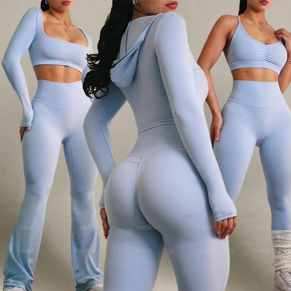 Custom OEM Womens 5 Piece Yoga Gym Activewear Clothing Sets