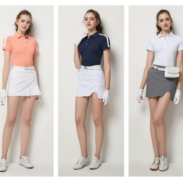 Custom OEM Womens Premium Lightweight Golf Tennis Polo Shirt Sportswear Set