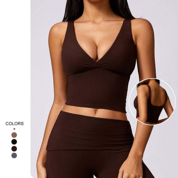 Custom OEM Womens Zip up Cropped Ribbed Slim Fit Yoga Trends Running Yoga Sports Tank Top Activewear